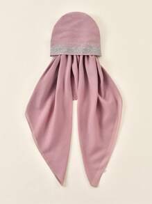 1 Stück Damen Einfarbiger Kopftuch mit vielen Strass, modischer atmungsaktiver Kopfschal, Lässig & Elegant Kopftuch geeignet für den täglichen Gebrauch & vielseitig