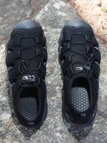 新款编织凉鞋，男士凉鞋，中学生凉鞋，厚底沙滩凉鞋，罗马镂空凉鞋 - 黑色 - 查看 10