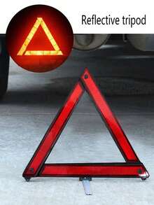 1pc Car Warning Triangle Reflective Sign Folding Tripod Roadside Emergency Tool