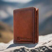 Billetera - Cartera bifold con bloqueo RFID para hombres con cierre magnético - Marrón - Marrón Chocolate - Ver 8