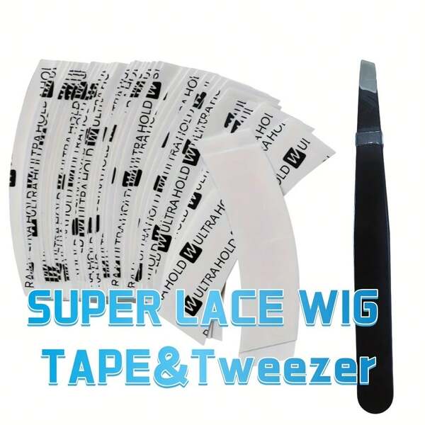 Cinta adhesiva ultrafuerte de doble cara de color azul | Tiras adhesivas impermeables para sistemas de cabello, pelucas de encaje y extensiones de cabello para hombres y mujeres | Paquete de 36 piezas