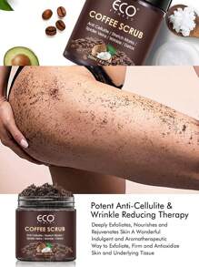 ECO FINEST 250毫升/8.8盎司咖啡磨砂膏，身体去角质保湿磨砂膏，适用于身体、面部、手部和足部 - 对抗妊娠纹、橘皮组织、细纹和皱纹，排毒 - 男女皆宜的贴心礼物 - 咖啡棕 - 查看 5