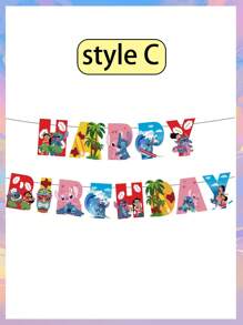 Disney Decoraciones de bandera y banner de fiesta de series como , Deadpool, La sirenita, Stitch, regalos pequeños para fiestas, decoraciones de escena de fiesta, arreglos de fiesta de cumpleaños al aire libre, decoraciones de cumpleaños, decoraciones de fiesta de festival, pancartas de "Feliz cumpleaños", decoraciones de fiesta temática variadas, decoraciones de escenario de cumpleaños, colgadores de decoración de fiesta popular de Disney