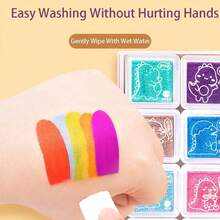 1 套（30 张绘画卡 * 12 个彩色印台）儿童手指画套装、涂鸦着色艺术用品、DIY 手工艺术、儿童益智礼物、带印台、返校 - 彩色 - 查看 5