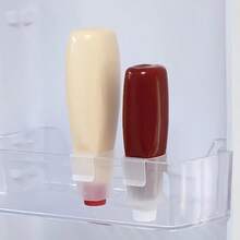 2pcs/4pcs Refrigerator Side Door Organizer Rack - Transparent Plastic Condiment And Sauce Bottle Holder, Suitable For Door Storage, Perfect For Salad Dressing And Ketchup, Home Decor, Party & Christmas Storage