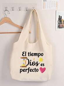 Geantă de umăr din pânză imprimată plus geantă mică albă, imprimată cu litere colorate, model soare, dragoste, geantă de mână portabilă casual, geantă de depozitare simplă pentru călătorie, geantă cosmetică de călătorie de mare capacitate, geantă de voiaj, cu un design nou și capacitate mare, ceea ce o face o alegere ideală pentru cumpărături, potrivită pentru nunți, zile de naștere, plaje și sărbători, înapoi la școală și cumpărături.