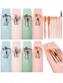 8 pièces Ensemble de pinceaux de maquillage, étui de protection de voyage élégant et portable, convient pour le blush, le highlighter, le crayon, l'ombre à paupières, la poudre, le correcteur, le maquillage des sourcils. Idéal pour les débutants en maquillage, ensemble de pinceaux, kit de pinceaux de maquillage, ensemble de maquillage complet, set de pinceaux de maquillage, kit de maquillage complet, kit de pinceaux, set de pinceaux de maquillage, coffret cadeau de maquillage - Multicolore - Voir 6