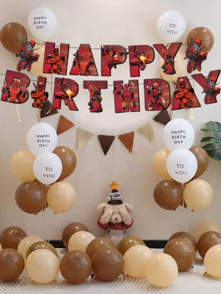 Disney Decoraciones de bandera y banner de fiesta de series como , Deadpool, La sirenita, Stitch, regalos pequeños para fiestas, decoraciones de escena de fiesta, arreglos de fiesta de cumpleaños al aire libre, decoraciones de cumpleaños, decoraciones de fiesta de festival, pancartas de "Feliz cumpleaños", decoraciones de fiesta temática variadas, decoraciones de escenario de cumpleaños, colgadores de decoración de fiesta popular de Disney