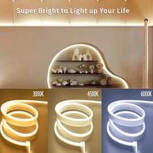 1 个 LED 霓虹灯带防水 5V USB COB LED，带柔性可调光白色 LED 灯带 3000-6500K，适用于电视背光、卧室、橱柜、厨房、DIY 照明/万圣节装饰、房间装饰、派对装饰（白光、中性光、暖白光）