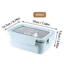 1pc 304 Stainless Steel Divided Lunch Box With Detachable Lid, Portable Thermal Insulated Lunch Container, Large Capacity Reusable Bento Box With Single/Double Compartments, Leak Proof Fruit Salad Food Storage Container, Food Fresh-Keeping Box, Refrigerator And Microwave Allowed, Suitable For Student And Adult Use In Home, School, Dorm, Office, Outdoor Camping, Picnic, Travel, Back To School - 彩色 - 查看 16