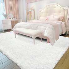 Sour Lemon Rugs Living Room 200x300cm, Grey Area Rugs For Bedroom, Washable Anti Slip Extra Large Shaggy Soft Rug Fluffy Modern Floor Carpets Mat Beside Carpet, Long Runner Rug For Hallway - White - View 10