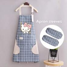 Sanrio 1 Stück Sanrio Cartoon KT Katze Schürze, tragbar, Haushalt, Küche, Reinigungs-Schutz, wasserdicht, ölsicher, verdickte Gurtbänder, Restaurantpersonal, abriebfest, Taille