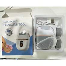 Lima eléctrica recargable para pies, 3 cabezales de molienda reemplazables, cabezal grueso para pulido basto, recargable por USB, portátil y fácil de usar, cuidado de la piel, apto para piel agrietada y seca