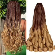 8 包 75 克/包 法式卷发辫子 24 英寸自然预拉伸弹性编织发散波浪钩针编织发 法式卷发合成接发 女士波西米亚风盒状辫子