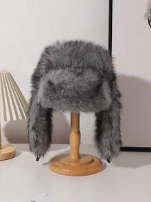 1 件女士双色加厚保暖内衬防风时尚休闲捕手帽，适合冬季、日常、滑雪、户外运动