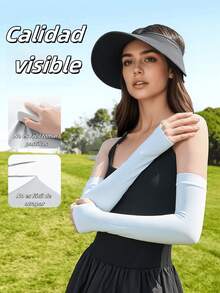 TRUMOVE 1 par de mangas solares de seda de hielo, protección UV, adecuadas para ciclismo y motocicletas, protección solar - Multicolor - Ver 9