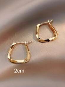 Ladies' Simple And Fashionable Golden Ring Earrings - High Quality Fashion Jewelry, Perfect Gift For Girlfriends, Suitable For Daily Wear And Special Occasions, Cute Earrings, Elegant Accessories, Exquisite Design, Women's Jewelry, Women's Fashion - Vàng - Xem 9