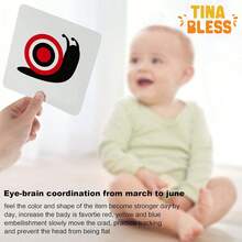 Tinabless 16pcs Montessori Sensory Toys Visual Stimulus Learning Activity Card For Baby(3-6months) - 3-6months - View 2