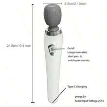 便携式电动按摩器，适用于全身、背部、颈部、腿部、腰部 - 设计小巧优雅，高速电机，Type-C 可充电，1200mAh 锂电池持久耐用，用于肌肉放松。 - 灰色 - 查看 5