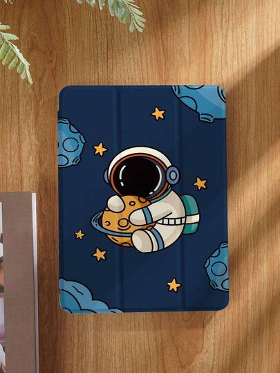 宇航员图案平板电脑保护套，兼容 iPad 9.7/10.2/10.5/10.9/12.9/Pro 11（第十代），兼容三星 Galaxy Tab S6 Lite 10.4 英寸，兼容 Kindle Paperwhite 第十二代（2024 年发布），Kindle（第十一代）（2022 年发布），Kobo Clara Colour，柔软防摔保护，智能支架/自动唤醒/睡眠功能