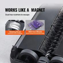 Carpet Sweeper, 6.7 In Sweeping Paths, Floor Sweeper Manual Non Electric, 300 Ml Dustbin Capacity With Comb For Home Office Rugs Hardwood Surfaces Wood Floors Laminate, Cleans Dust Pet Hair - 紫色 - 查看 2
