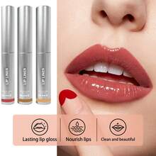 3 Pcs Lip Stain Peel Off Masque - Long Lasting, Waterproof And Transfer Proof Nude Lip Tint, Matte Finish Peel Off Lip Stain  Long-Lasting Peel Off Lip Liner Set, Waterproof & Smudge-Proof Matte Lip Liners Gift Makeup For Girls - 彩色 - 查看 9