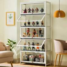 Hand-Made Display Cabinet Acrylic Display Cabinet Display Rack Non-Glass Cosmetic Shelf Home Wine Cabinet - trắng - Xem 7