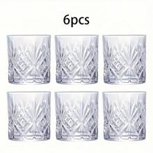 6 Stücke hochwertige Whiskeygläser, 7oz, Gläser für Old Fashioned Cocktails, Vintage Gläserset, Tumbler Gläser, Gläser für eisgekühlte Getränke, geeignet für Bourbon Whiskey, Scotch Whisky, Spirituosen, Wodka, Cocktails, passend für Familien, Bars, Partys, einzigartiges Geschenk für Männer