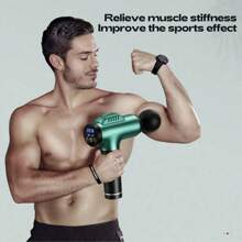 Masajeador de mano profesional, pistola de masaje portátil para fascia y Body, ligera, recargable, con 8 cabezales de masaje intercambiables