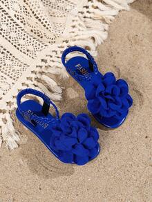 A Pair Of Stylish Lace Up Floral Sandals, Sandals, Beach Sandals, Bohemian Sandals, Floral Sandals, - Blue - View 5