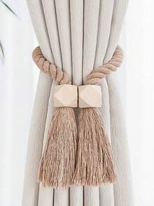 1 件装新款田园风格窗帘系带，强磁无需钻孔壁挂式磁扣系带绳 - 菱形扣 - 查看 5