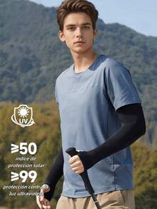 TRUMOVE 1 par de mangas solares de seda de hielo, protección UV, adecuadas para ciclismo y motocicletas, protección solar - Multicolor - Ver 2