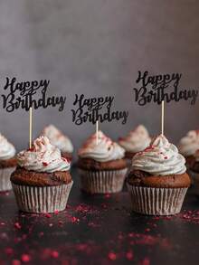 12pcs/Set Happy Birthday Cupcake Toppers For Birthday Party