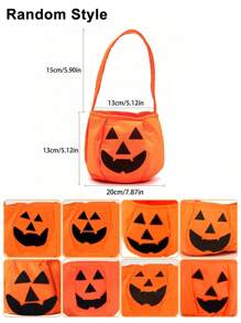 1/3/5/10 Stücke Halloween Kürbis Taschen, handgehaltene Vliesstoff Taschen für Süßigkeiten, Halloween Party Zubehör, Make-up und Kleidung Accessoires