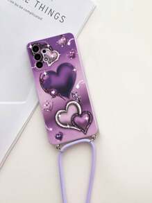 Funda de teléfono resistente a caídas con borde perforado y diseño de corazón morado pintado, compatible con iPhone 14, iPhone 14 Pro, iPhone 14 Pro Max, diseño de dibujos animados compatible con iPhone 13, iPhone 13 Pro, iPhone 13 Pro Max, iPhone 11, iPhone 11 Pro Max, iPhone 12, iPhone 12 Pro, iPhone 12 Pro Max, iPhone XR, iPhone XS, aplicable y compatible con iPhone 15, iPhone 15 Pro, iPhone 15 Pro Max, iPhone 16, iPhone 16 Pro, iPhone 16 Pro Max y teléfonos Redmi
