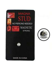 1 件新款极简嘻哈几何圆形假穿刺女士日常佩戴 - 銀色 - 查看 12