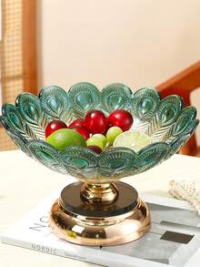 1 pieza Frutero de vidrio de lujo y colorido, gran cesta de frutas para la encimera de la cocina, cuencos de vidrio decorativos para servir frutas, postres, pasteles, dulces y snacks