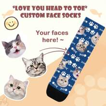 Personalized Gifts, Customized Photo Socks, Fish Bone Element Pet Socks Gifts