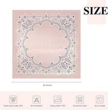 35 Inches Silk Head Scarf-Satin Hair Scarves Silk Bandana Scarf Headscarf For Women's Fashion Scarveshalloween - 粉紅圓點腰果 - 查看 3