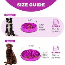 Hound Fun Feeder Slo Bowl, Slow Feeder Dog Bowl, Medium/Mini, Turquoise - 紫色 - 查看 5