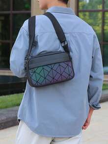 1pc Men's Nylon Casual Shoulder Bag, Large Capacity Crossbody Bag, PU Leather Messenger Bag, Phone Pouch, 2025 Summer New Small Crossbody Bag Camera Bag