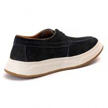 Men's Casual Leather Moccasin With Comfortable Sole – Style And Versatility For Everyday Life - Màu xanh hải quân - Xem 5