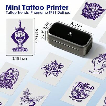  Phomemo Tattoo Transfer Paper, 100 Sheets Tattoo Stencil Transfer Paper, 3.15" X 5.24" ,80mm X 133mm,Tattoo Thermal Stencil Paper, 4 Layers,Only For Phomemo TP31 Mini Tattoo Printer