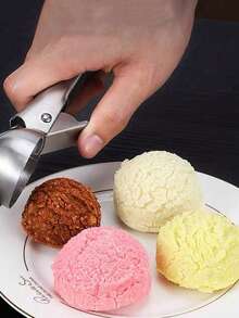 1pc Stainless Steel Double-Sided Ice Cream Scoop And Spoon, Multifunctional Ice Cream Digging Tool, Silver Color