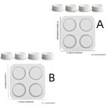 DIY手工石膏水泥花朵香薰蜡烛杯烛台圆柱形简约心形镜面硅胶模具 - 矽膠模具 - 查看 2