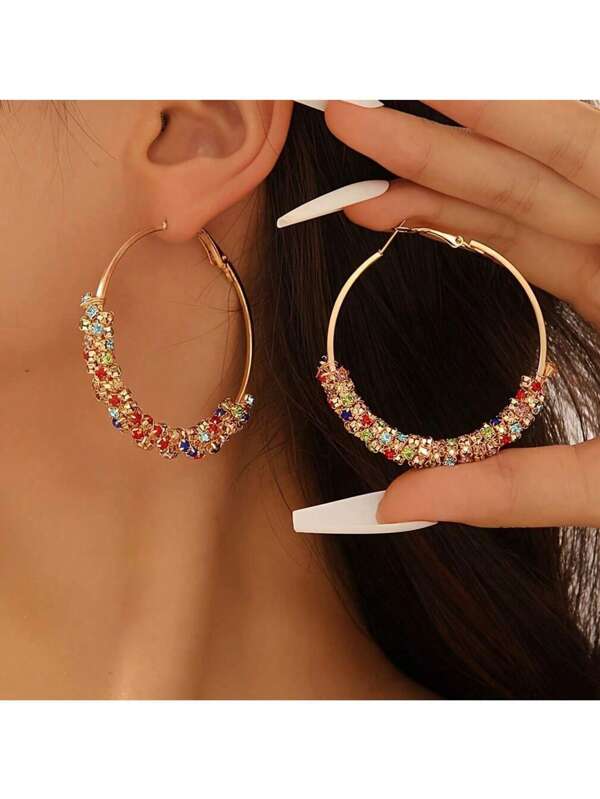Women Colorful Diamond Earrings With A Retro And Elegant Style/A Gift Suitable For Ladies