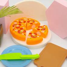 Marphy 25pcs Educational Realistic Fruits & Vegetables Play Kitchen Toys, Kitchenware Cooking Pretend Food Set, Thick Materials, Cutting & Assembling For Kids Play
