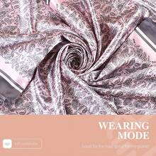 35 Inches Silk Head Scarf-Satin Hair Scarves Silk Bandana Scarf Headscarf For Women's Fashion Scarveshalloween - 小腰果-粉紅色 - 查看 2