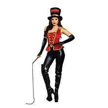 Adult Ringmaster Costume Womens Flirty Lion Tamer Circus Halloween Costume