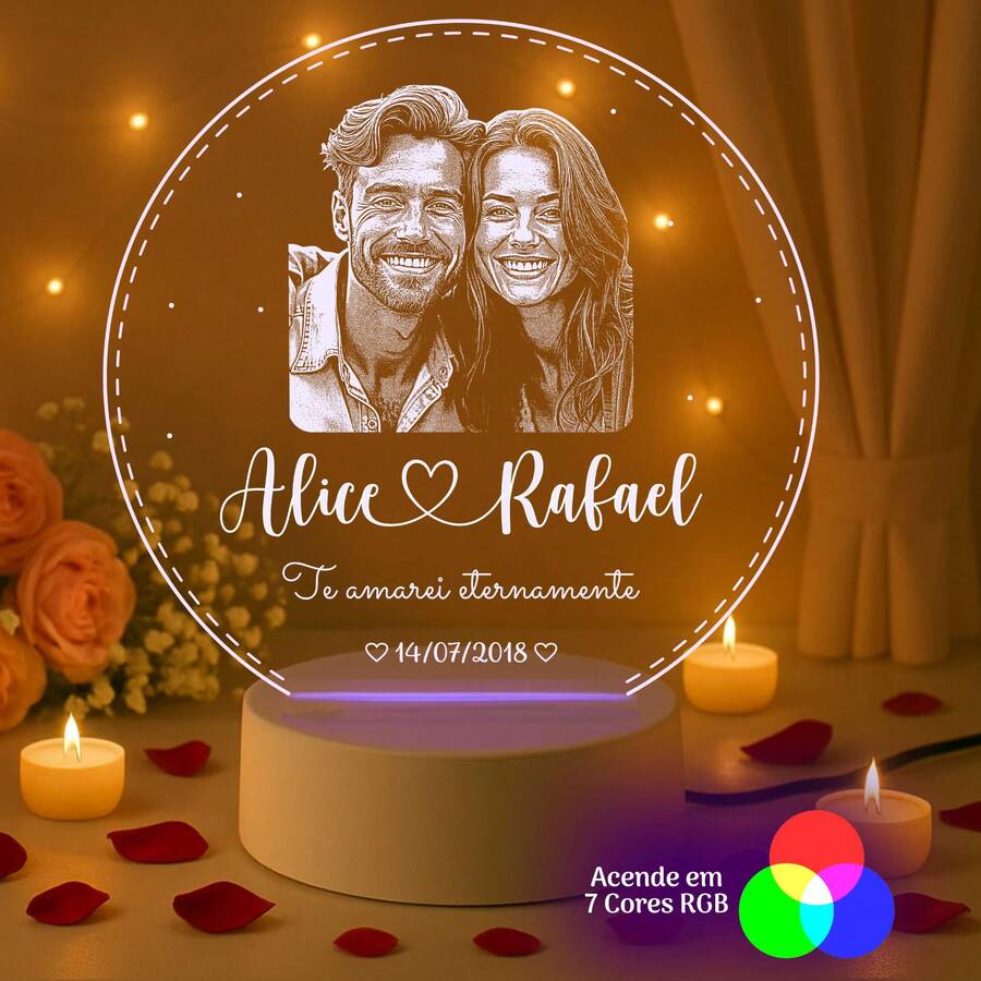 Heart Lamp 7 Colors RGB Geometric Couple's Name - Gift, Decoration, Valentine's Day, Lighting, Lampshade, Mother's Day, Father's Day - 白色 - 查看 1